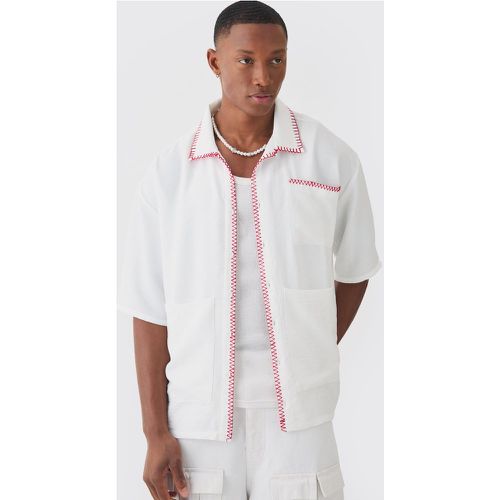 Chemise oversize en lin à coutures croisées - S - Boohooman - Modalova