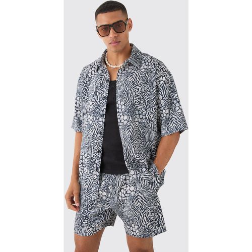 Ensemble oversize plissé à imprimé animal - S - Boohooman - Modalova