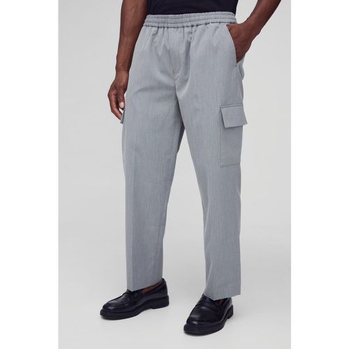 Pantalon cargo droit à taille élastiquée - 32 - Boohooman - Modalova