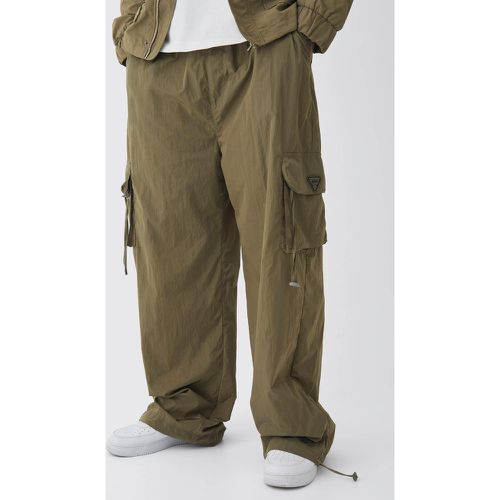 Tall - Pantalon cargo plissé en nylon - S - Boohooman - Modalova