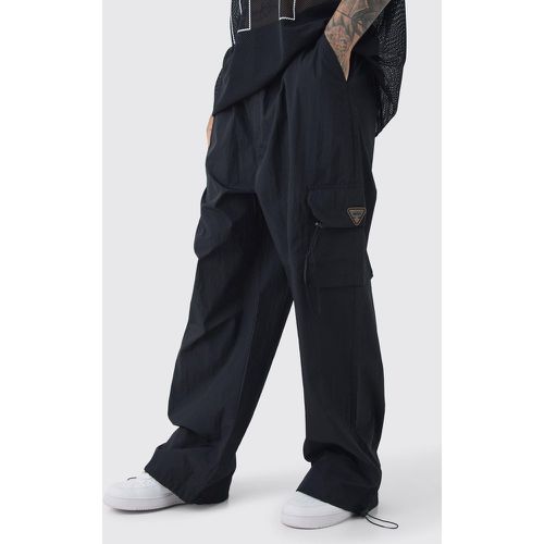 Tall - Pantalon cargo plissé en nylon - XXL - Boohooman - Modalova