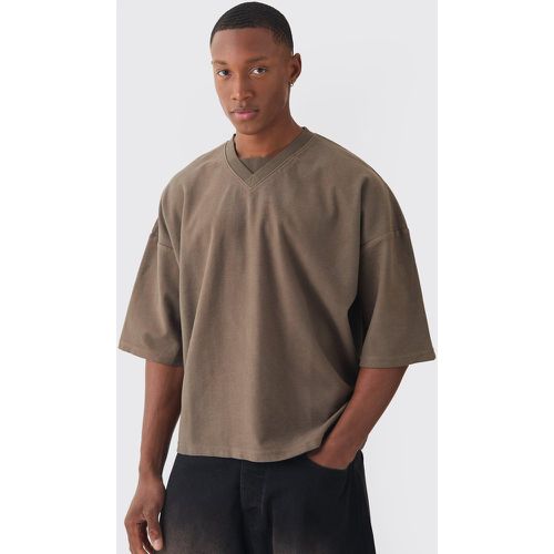 T-shirt oversize à col V - L - Boohooman - Modalova