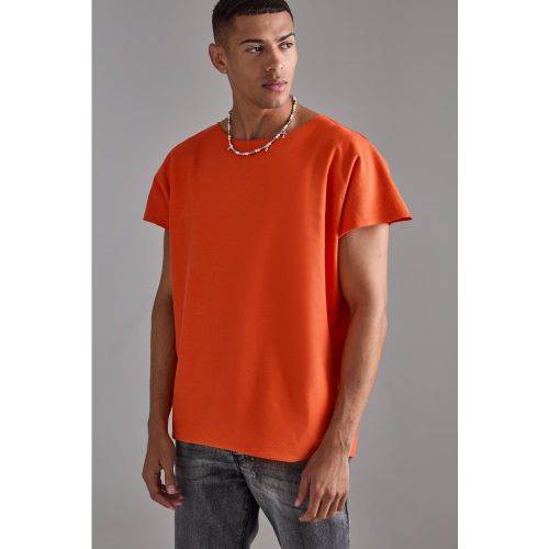 T-shirt oversize à col ouvert et manches capées - S - Boohooman - Modalova