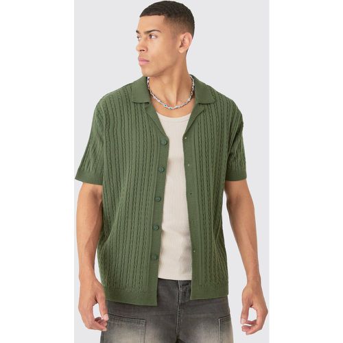 Chemise en maille torsadée à manches courtes - M - Boohooman - Modalova