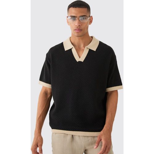 Polo oversize en maille contrastante - M - Boohooman - Modalova