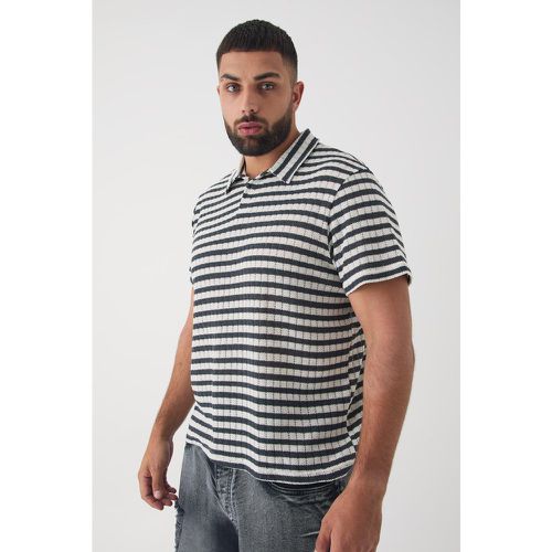 Grande taille - Polo rayé texturé - XXXL - Boohooman - Modalova