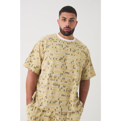 Grande taille - T-shirt oversize à imprimé géométrique - XXXL - Boohooman - Modalova