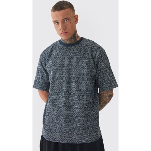 Tall - T-shirt oversize à imprimé jacquard - S - Boohooman - Modalova