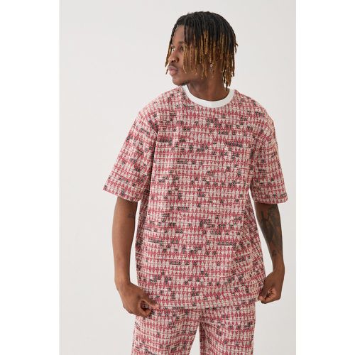 Tall - T-shirt oversize à imprimé jacquard - S - Boohooman - Modalova