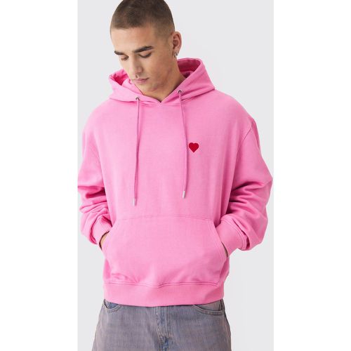 Sweat à capuche oversize à broderie cœur homme - S - Boohooman - Modalova