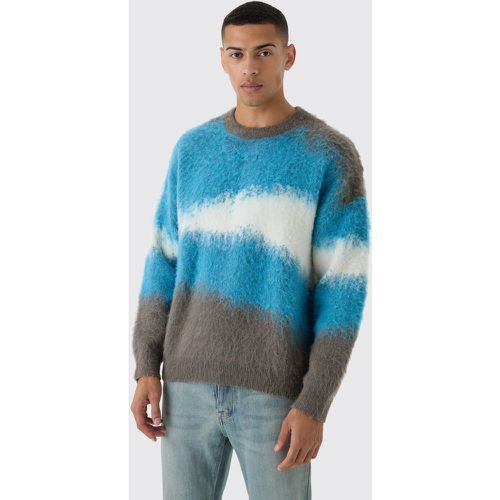 Pull oversize en maille à imprimé abstrait - S - Boohooman - Modalova