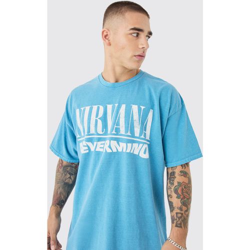 T-shirt oversize délavé à imprimé Nirvana - L - Boohooman - Modalova