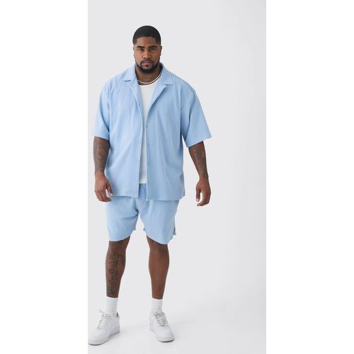 Grande taille - Ensemble texturé avec chemise et short homme - XXL - Boohooman - Modalova