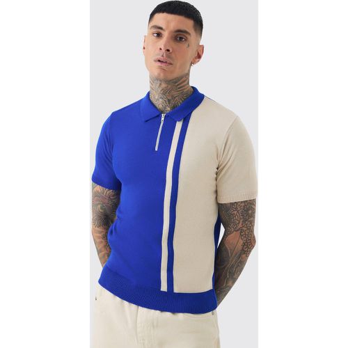 Tall - Polo moulant color block à manches courtes - L - Boohooman - Modalova