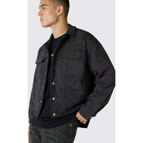 Veste Harrington oversize en faux daim homme - S - Boohooman - Modalova