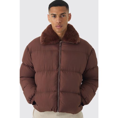 Doudoune oversize à col en fausse fourrure - S - Boohooman - Modalova