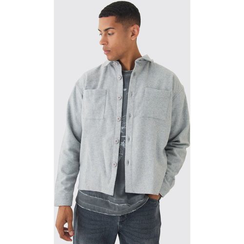 Surchemise oversize en maille brossée - Boohooman - Modalova