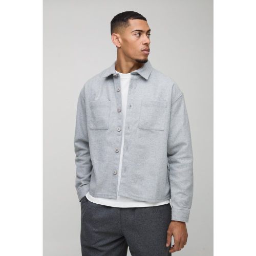 Surchemise oversize en maille brossée - M - Boohooman - Modalova