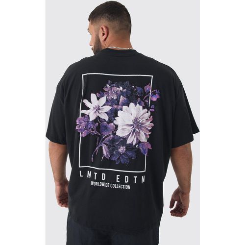 Plus Oversized Floral Back Graphic T-shirt - Boohooman - Modalova