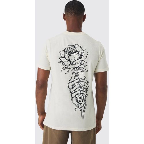 T-shirt cintré délavé à imprimé rose - S - Boohooman - Modalova