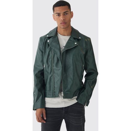 Veste biker délavée - S - Boohooman - Modalova