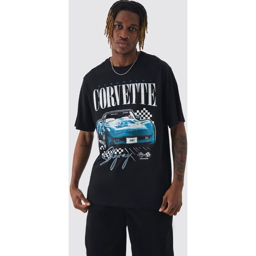 Tall Corvette Printed Licensed T-shirt In Black - Boohooman - Modalova