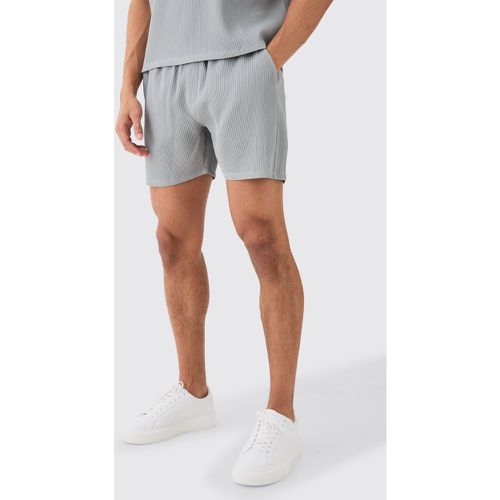 Short plissé en maille - S - Boohooman - Modalova