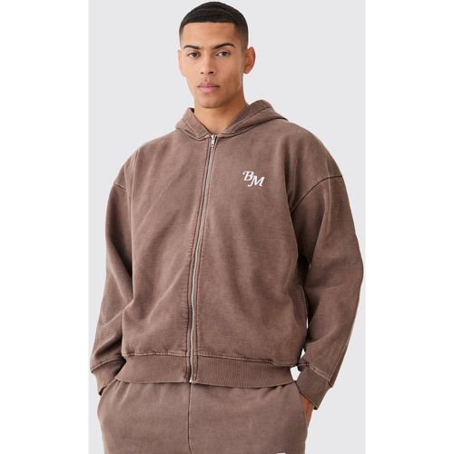 Sweat à capuche oversize zippé surteint - M - Boohooman - Modalova