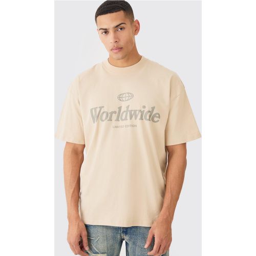 T-shirt oversize à slogan Worldwide - L - Boohooman - Modalova