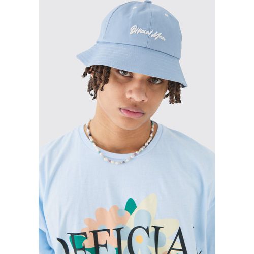 Official Man Embroidered Bucket Hat In Dusty Blue - Boohooman - Modalova