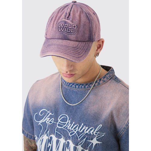 Casquette délavée à imprimé Worldwide - ONE SIZE - Boohooman - Modalova