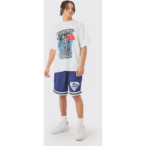 Ensemble oversize à imprimé Superman avec t-shirt et short - S - Boohooman - Modalova