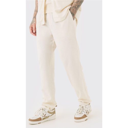 Tall - Pantalon fuselé en lin à taille élastiquée - L - Boohooman - Modalova