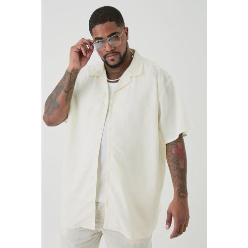 Grande taille - Chemise oversize en lin écru - XXL - Boohooman - Modalova