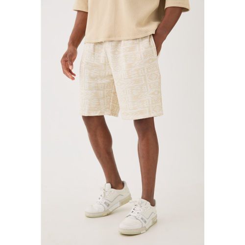 Short large mi-long à motif jacquard - XS - Boohooman - Modalova