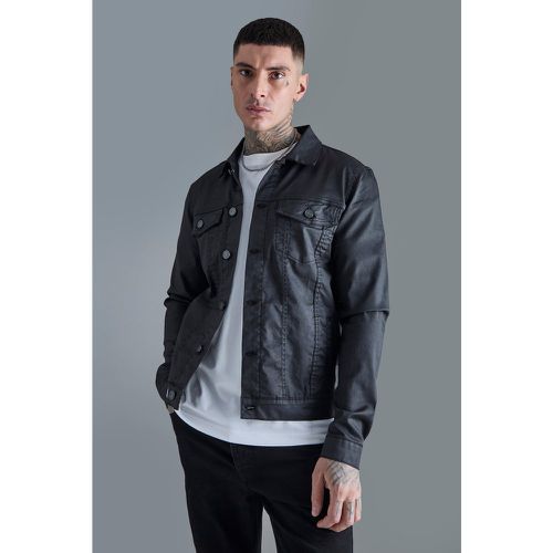 Tall - Veste en en denim à revêtement texturé homme - S - Boohooman - Modalova