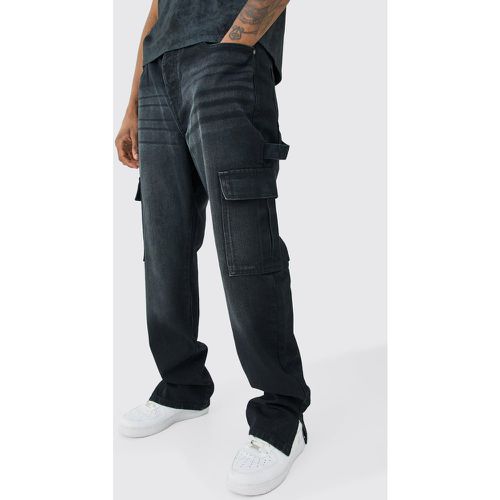 Tall - Jean cargo droit fendu homme - 38 - Boohooman - Modalova