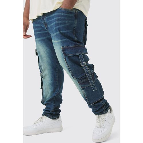 Grande taille - Jean cargo skinny délavé homme - 40 - Boohooman - Modalova