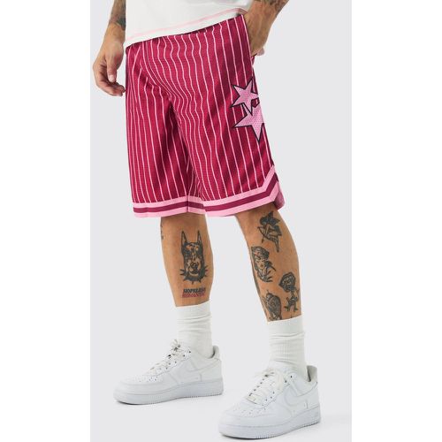 Short de basket large à rayures - M - Boohooman - Modalova