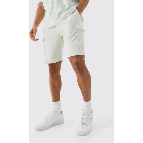 Loose Fit Mid Towelling Homme Cargo Shorts homme - Boohooman - Modalova