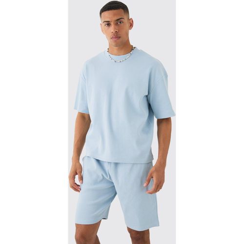 Ensemble oversize côtelé avec t-shirt et short - S - Boohooman - Modalova