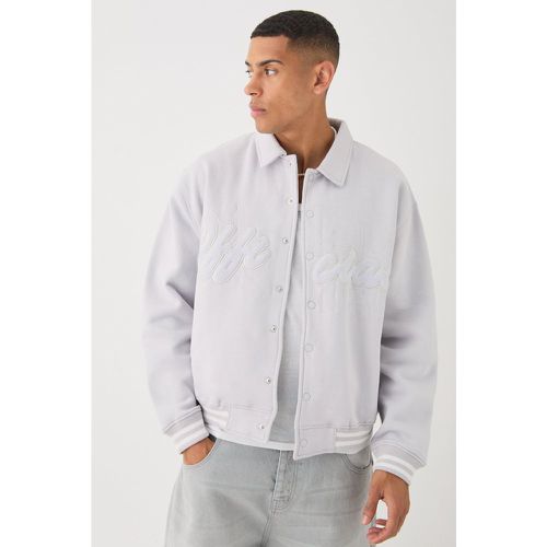 Veste universitaire oversize en jersey - L - Boohooman - Modalova