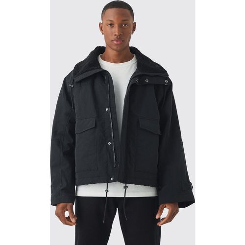 Parka à col en polaire - S - Boohooman - Modalova