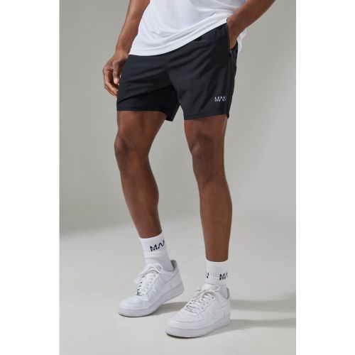 Short de sport à slogan - MAN Active - S - Boohooman - Modalova