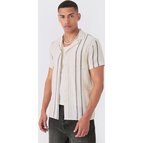 Short Sleeve Textured Multi Stripe Pocket Shirt - Boohooman - Modalova