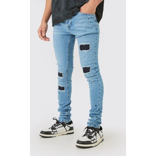 Jean super skinny déchiré et réparé - 34R - Boohooman - Modalova