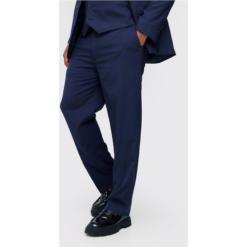 Plus Essential Regular Fit Suit Trouser In Navy - Boohooman - Modalova