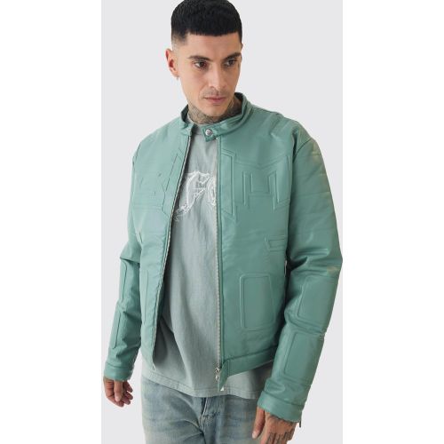 Tall - Veste biker oversize sans col - XL - Boohooman - Modalova
