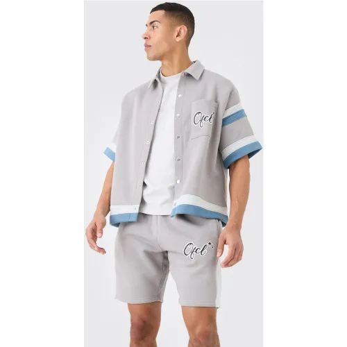 Ensemble de baseball avec chemise et short - Ofcl - L - Boohooman - Modalova