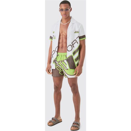 Ensemble avec chemise et short de bain - S - Boohooman - Modalova